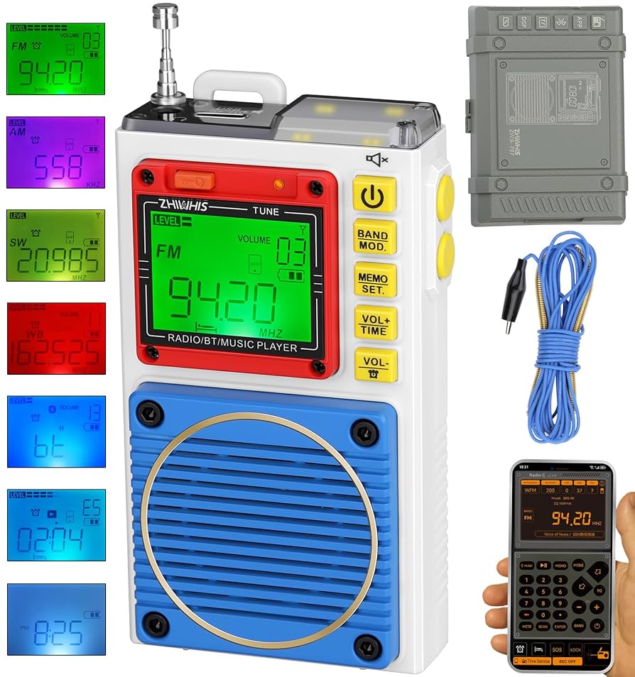 Amazon.com: ZHIWHIS Shortwave Radio, Portable Weather Radios